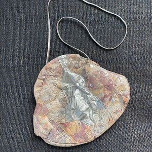VINTAGE RARE! 80's Purse Silver/Mauve vintage purse bag